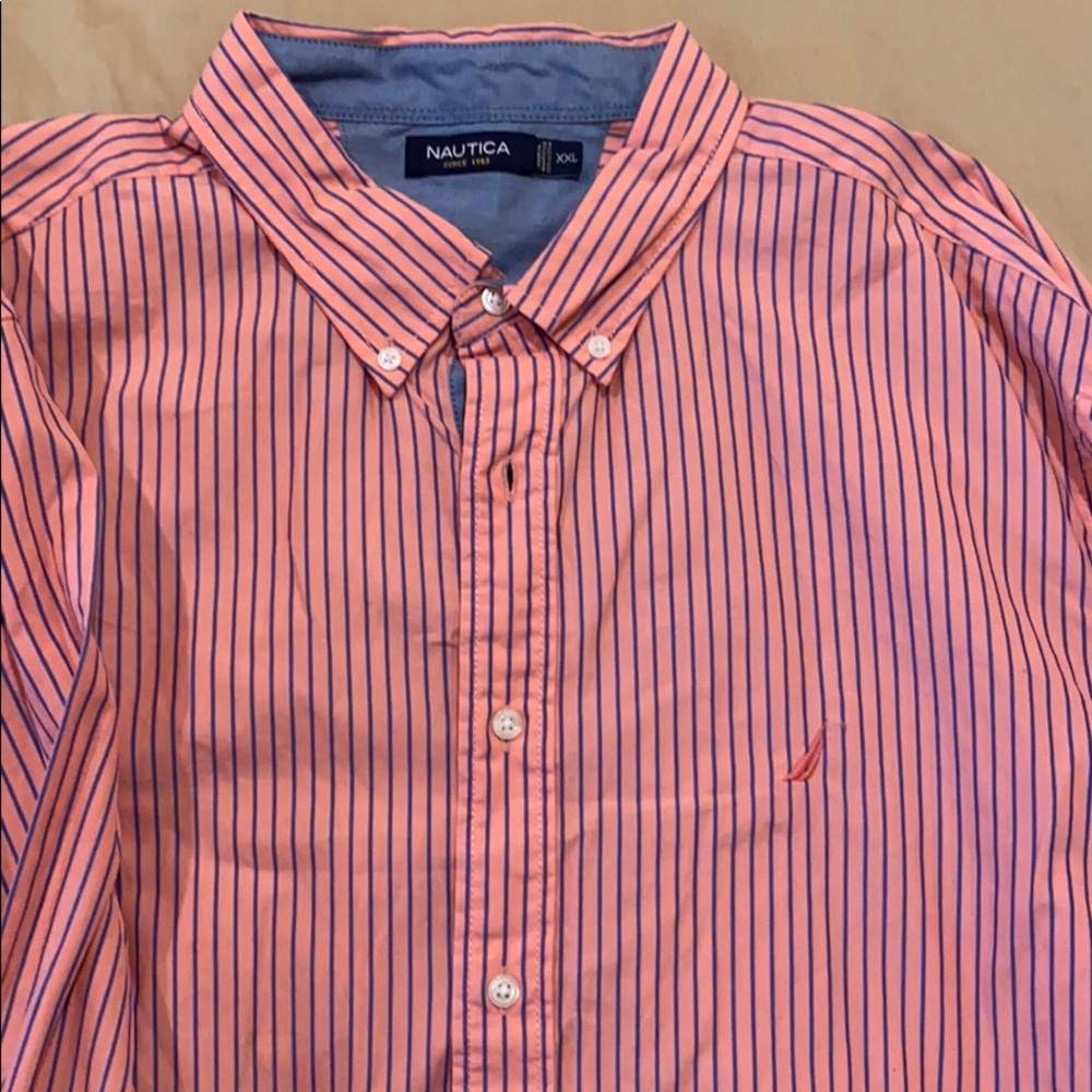 NAUTICAL PINK BUTTON UP